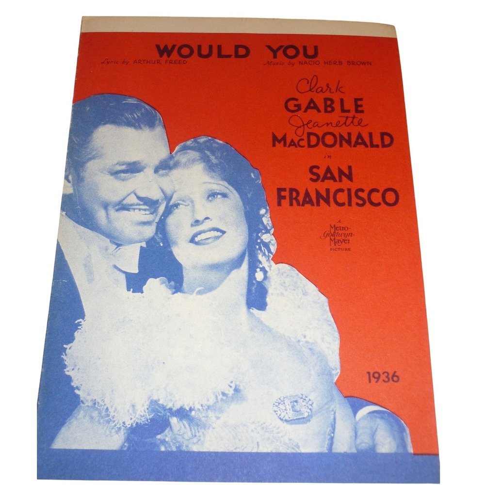 San Francisco Movie Sheet Card Clark Gable 1936‎ Travel Letter
